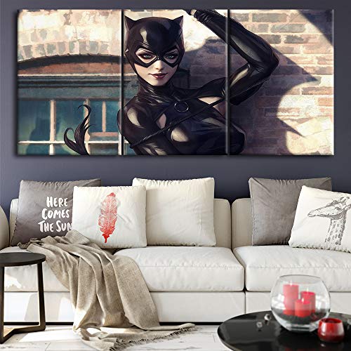 Tableau sur toile chat pour salon : triptyque moderne et chaleureux - 3