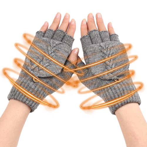 Guantes calefactores eléctricos de invierno, guantes de invierno con calefacción, guantes de invierno con calefacción recargable, guantes de calor unisex para manos completas, guantes térmicos