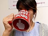 World's Best Boss Mugs Cute Ceramic Mug - Funny Ceramic Coffee Tea Cup Red