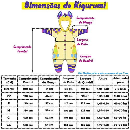 Pijama Kigurumi Unicórnio Estrelinha Roxa com Touca Super Macio (GG (1,79-1,88 cm))
