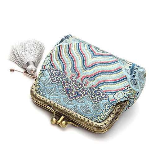 Jan&Dee Original Hand-made Silk Tapestry Satin Top Grade Exquisite Buckle Coin Purse3