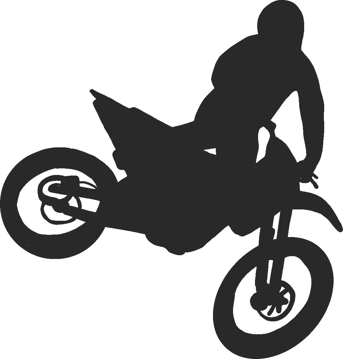 hBARSCI Motocross Vinyl Decal - 11 Inches - for Walls, Windows, Doors, Vehicles - Outdoor - Grade 2.5mm Thick Vinyl - Matte Black
