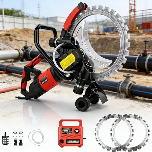Mcamgiczin Scie annulaire électrique pour béton | avec Pompe à Eau et Lame de scie | Coupe à Eau Professionnelle | Fonction d'aspiration des poussières |...