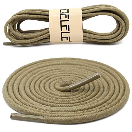 Image of DELELE 2 Pair Super Cotton Round Waxed Shoelaces 1 /8 inchThick Shoe String Boot Laces for Dress Shoes
