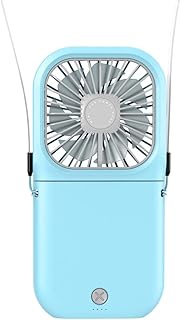 McNory Ventilateur Portable,Mini Ventilateur USB Silencieux,Rechargeable 3000mAh Batterie, Ventilateur à Main 3 Vitesse Réglable pour Camping Bureau Poche Office Voyage(Bleu)