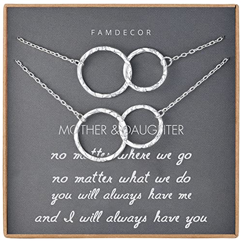 Collier argent sterling maman fille pour célébrer votre amour