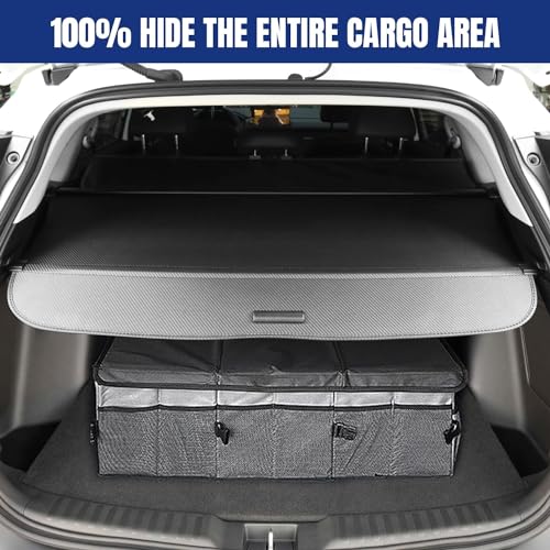 GZSH Cargo Cover for Honda CRV 2023 2024 Retractable Cargo Cover with Extra Flaps Honda CRV Carbon Fiber Texture Cargo Cover Fit for Honda CRV 2023 2024 |Protect Your Cargo| |Protect Privacy|