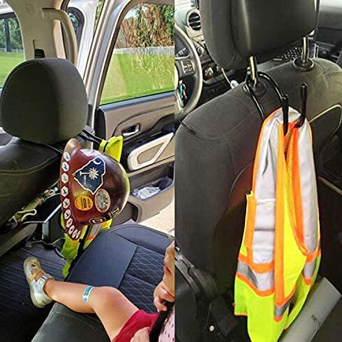 Flexible Over The Seat Hard Hat Rack Hard Hat Holder Hard Hat Hanger for Vehicle Truck Car Headrest Hangers - Universal Adjustable Hooks for bags, Coats, Purses - 4 Pack - No Hard Hat - Thumbnail 5