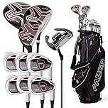 Fazer CTRX Steel Golf Club Full Set - Complete Men's Package with Driver, Woods, Hybrid & Irons - Stand Bag & Head Covers Included - Ideal Golf Clubs for Beginners & Players