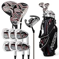 Fazer CTRX Steel Golf Club Full Set - Complete Men's Package with Driver, Woods, Hybrid & Irons - Stand Bag & Head Covers Included - Ideal Golf Clubs for Beginners & Players