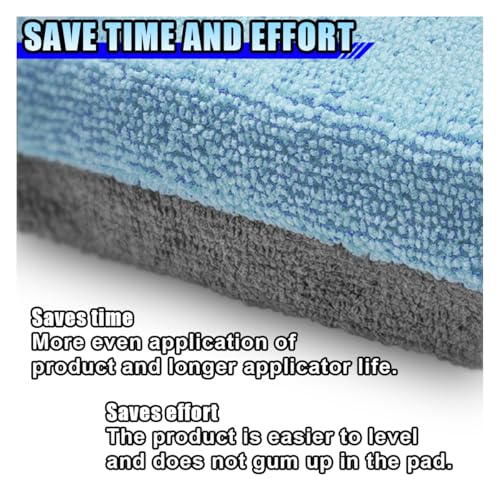 Image of 12PCS Ceramic Coating Applicator Sponge, 4.13'' x 1.84'' Microfiber Car Detailing Applicator Pad, Rectangular Car Foam Cleaning Pad, Auto Polishing Pad for Wax, Paint, Sealant (Blue)