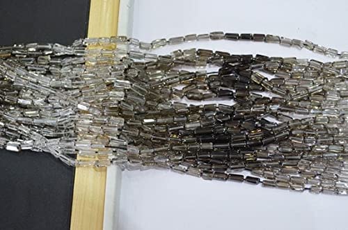 Perles de quartz fumé rectangles 4x6-4x9mm LKBEADS pour fabrication bijoux fil 15 pouces
