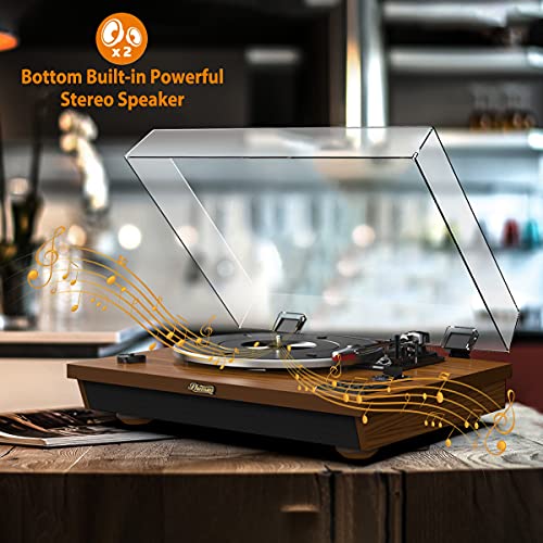 La Platine Vinyle SHUMAN Concise-Classic Comprend : Lecteur Vinyle/USB/Bluetooth/AUX in(Braun) - Les Beatles, Paul McCartney, John Lennon, RIngo Starr, George Harrison La Platine Vinyle SHUMAN Concise-Classic Comprend : Lecteur Vinyle/USB/Bluetooth/AUX in(Braun) – Image 8