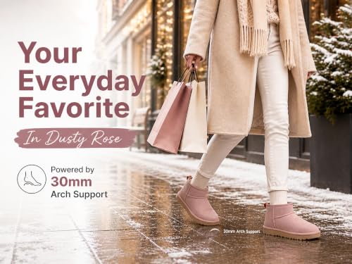 Image of 100% Sheepskin Mini Boots with Arch Support Options: Warm to -22F