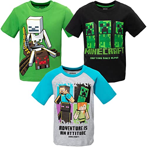 Minecraft Mobs Skeleton Enderman 3 Pack T-Shirts Little Kid to Big Kid