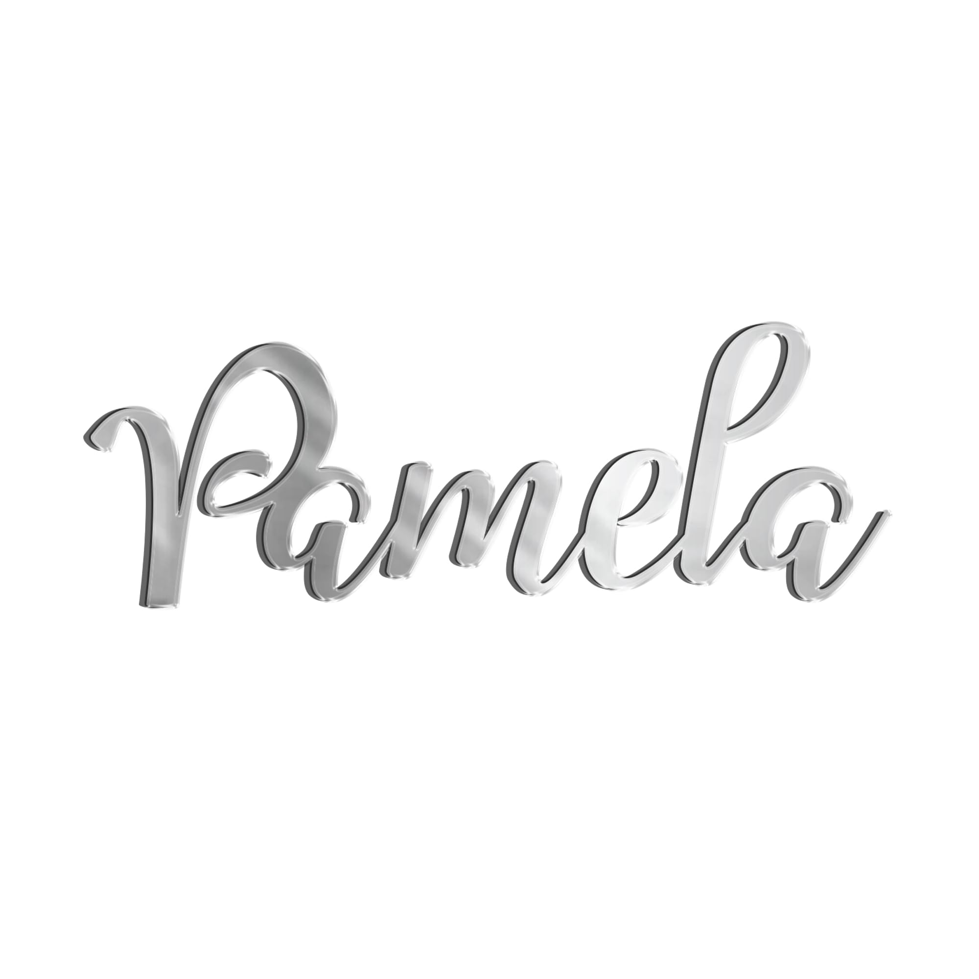 Print Maniacs Any Name Text Wooden Colour Personalised Mirror Bedroom Nursery Hanging Door Sign Wall Decoration Plaque (Font Style 4, Silver Mirror) โ image 1