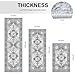 Yamaziot Boho Washable Kitchen Rugs Sets of 3, Non Slip Kitchen Mats for Floor with Rubber Backing, Waterproof & Stain Resistant Thick Carpet Runner Throw Rugs for Kitchen, Laundry Room, Hallway, Grey