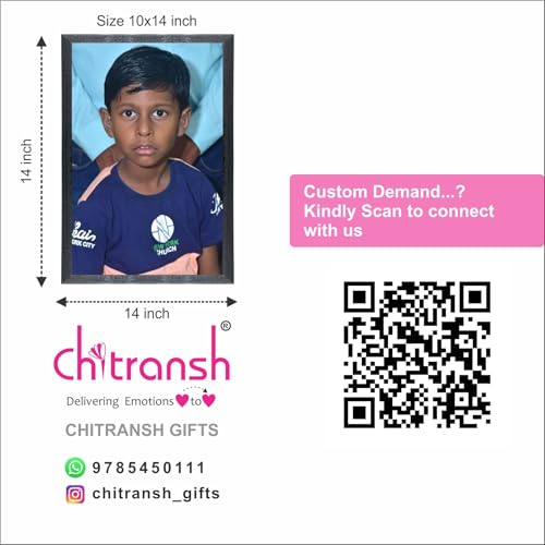 Image of Chitransh Customized Wall Mount Rectangular Photo Frames,Personalized Print,Black Wooden Frame,Customised Gift For Anniversary, Birthday, Wedding, Couples (Size 10x14 inch)