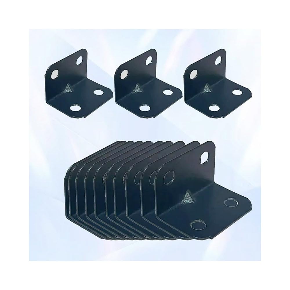 10-100 Pezzi Codici Angolari In Metallo Nero Resistente Staffe A L Da 90 Gradi Elementi Di Fissaggio For Mobili For Riparazione Di Scaffali For Armadi, Sedie, Tavoli, Guardaroba(100pcs)