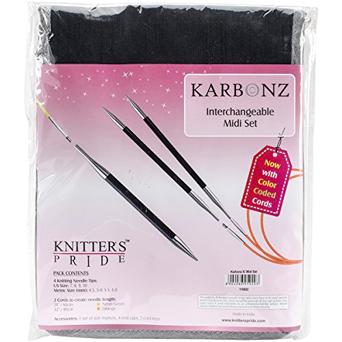 Knitter's Pride 515981-Karbonz Interchangeable Needles Midi Set