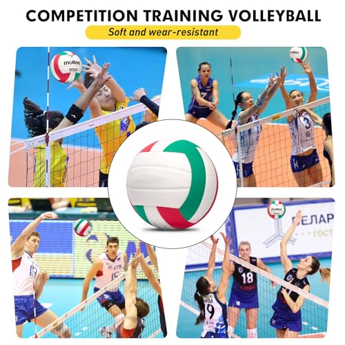Image of Soft Rubber Lightweight Volleyball for Indoor Training Game Competition, Gym, Outdoor Beach Play, Gift for Kids,Fit for Beginner, Teenager, Adult, 1pcs