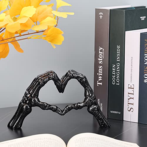 Lccck NO Black Hand Gesture Desk Statues Love Ornaments,Skull Couple Statue thumb #4