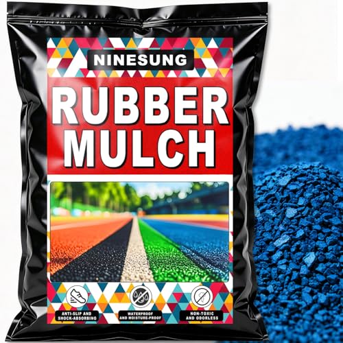 Dark Blue Rubber Mulch for Kindergarten, Playground, Outdoor Park, School, Sports Tennis Court, Pitch Rubber Granules Running Track Material Plastic Runway...
