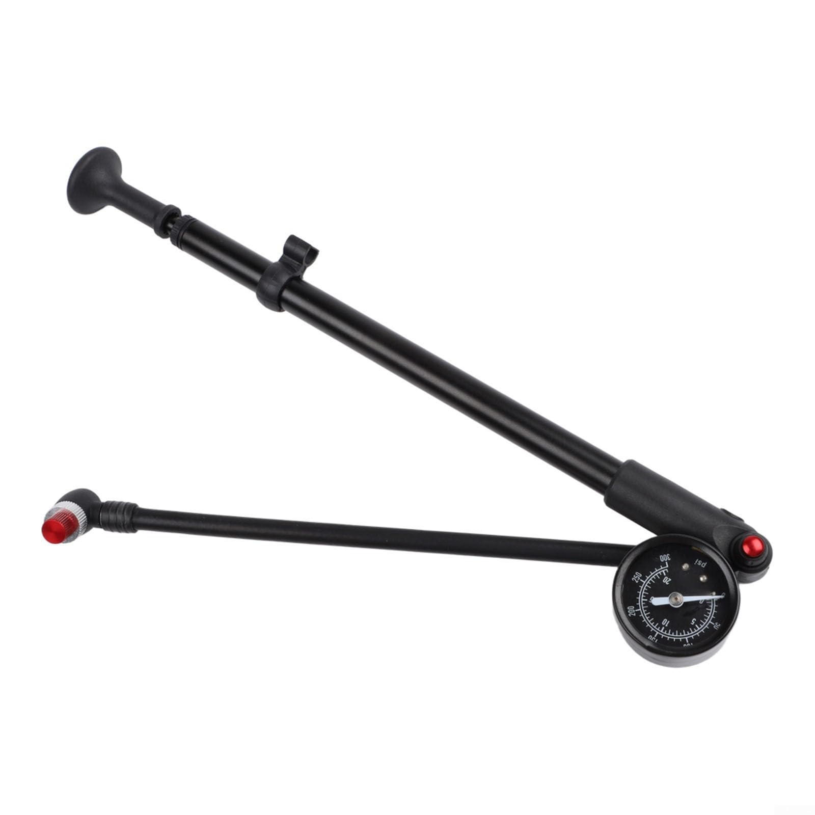 Aluminium Alloy Bike Shock Pump with Pressure Gauge, 300 PSI High Pressure Air Pump for Suspension Fork Rear Shock Tyre, Supports for PRESTA and Valves(C)