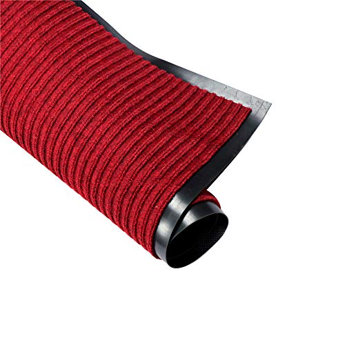 Fani DM06S Large Outdoor Indoor Entrance Doormat Red Waterproof Low Profile Entrance Rug Front Door Mat Patio Anti-Skid Rubber Back thumb #4