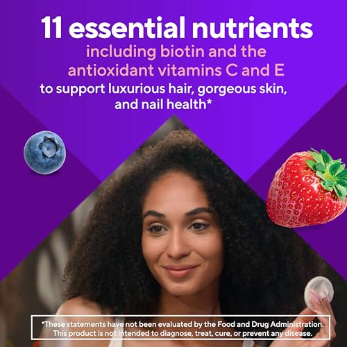 Vitafusion Hair Skin and Nails Gummies | Biotin 5000mcg Per 3 Gummies - image 4