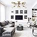 VINLUZ 8 Light Sputnik Chandelier Light Fixtures Deeper Brass Semi Flush Mount Ceiling Light Modern Pendant Lighting Mid-Century Starburst Style Ceiling Lamp for Kitchen Room Bedroom Dining Room