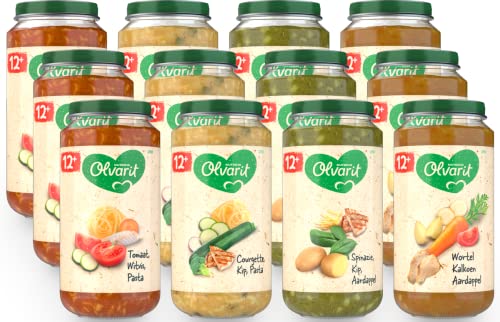Olvarit Variatiemenu Maaltijd 12+ Maanden - Versie 2-4 smaken babyvoeding - 12 x 250 gram