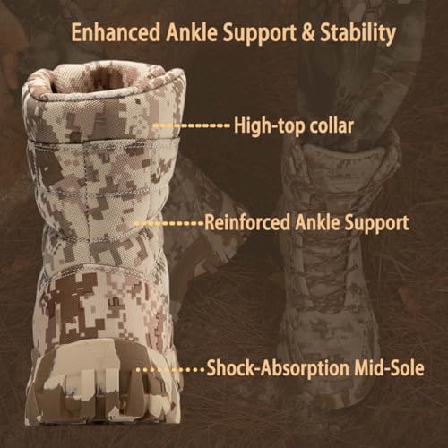 Men's Lightweight Tactical Combat Boots Lightweight & Slip-Resistant Sole3