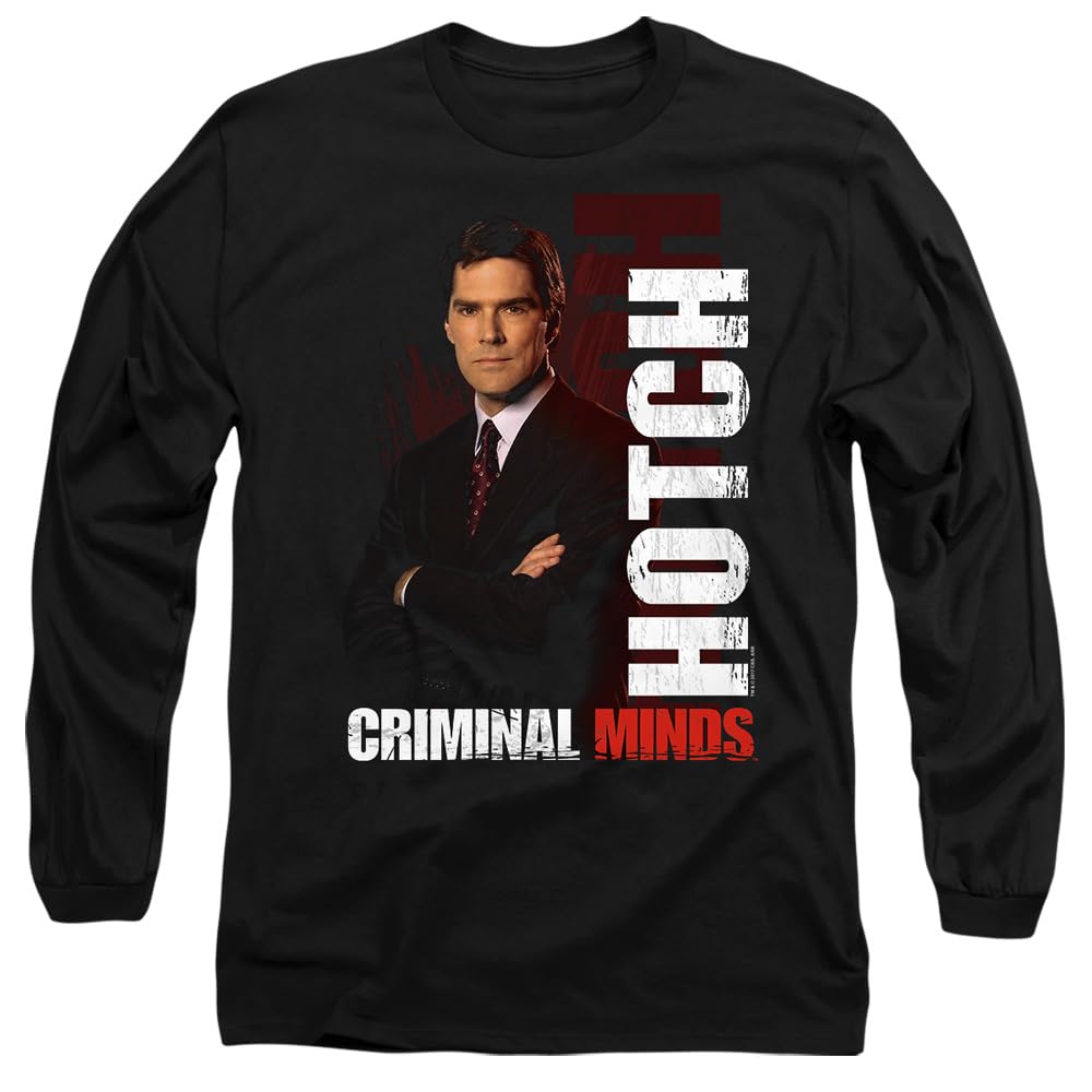 Criminal Minds Hotch Unisex Long Sleeve T Shirt, Black, Small