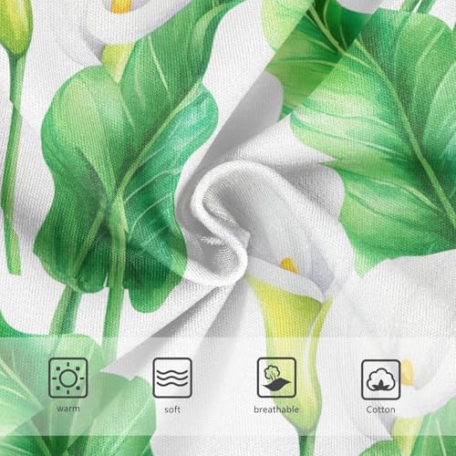 Toddlers Underwear Floral 2t Cotton Cute Panties Girl Animal Briefs Underpants White Calla Lilies Green Leaves3