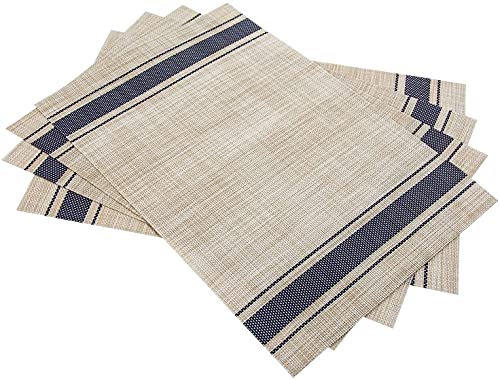 Image of Anugrah Dining Mats Table Mats PVC Placemats Heat-Resistant Placemat for Dining Tea Table Woven Vinyl Stain Resistant Table Mats Easy to Clean - 45x30 cm (Purple, 2)