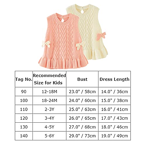 Toddler Baby Girls Sleeveless Sweater Dress Kids Girl Oversized Round Neck Knit Sweater Vest Tunic Skirt Pullover Top Tutu Dress Baby Knitted Fall Outfit Autumn Winter Clothes Pink 4-5 Years #TOP1