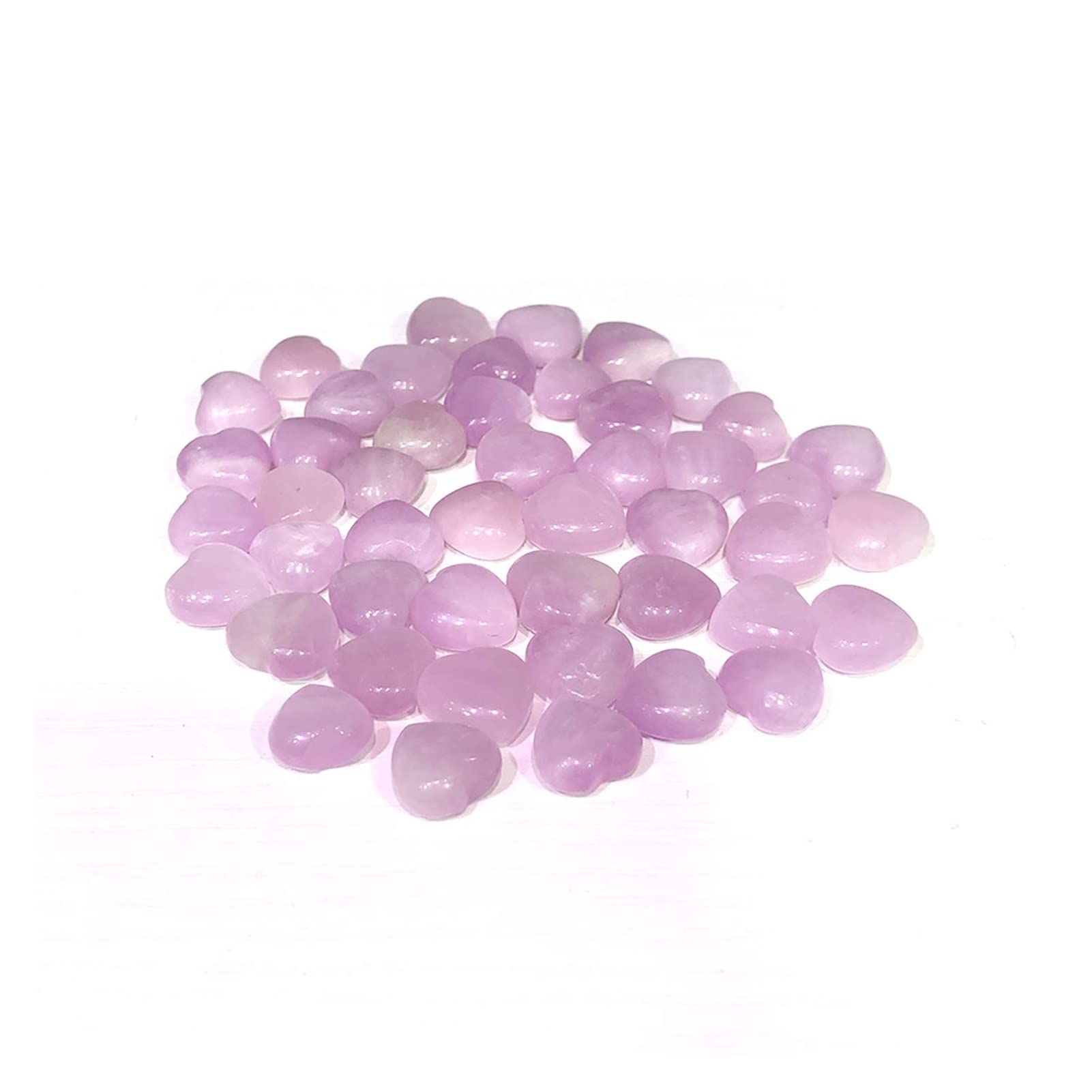 Kunzite naturelle brute en forme de mini cœur pour création de bijoux