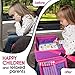 ECOFANTASY Kids Travel Tray - Waterproof Lap Table with No-Drop Large Tablet Holder - Car Seat Tray - Road Trip Essentials Kids - Car Desk Organizer for Airplane - Toddler Travel Essentials (Pink)