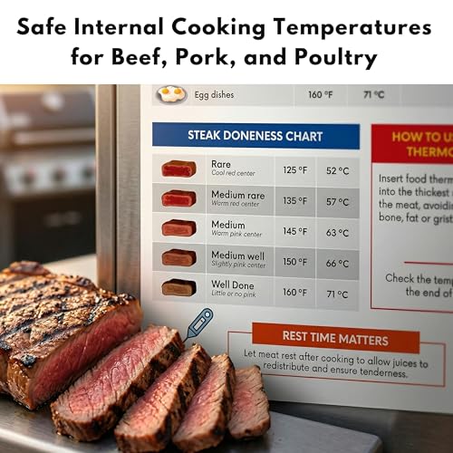 Imán decorativo con tabla de temperaturas de carne 5x7.6 in miniatura 3