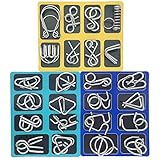 Set of 24 Metal Puzzles Brain Teasers for Adults Bent Nail Puzzle Chinese Brain Toys for Dementia Patients by Kvvdi