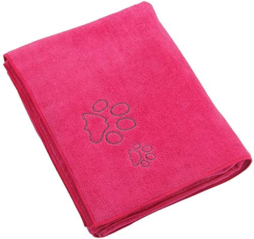 Winthome Super Absorbent Doggy Bath Towel, Microfibre Pet Bath Towel (77x127cm, red)