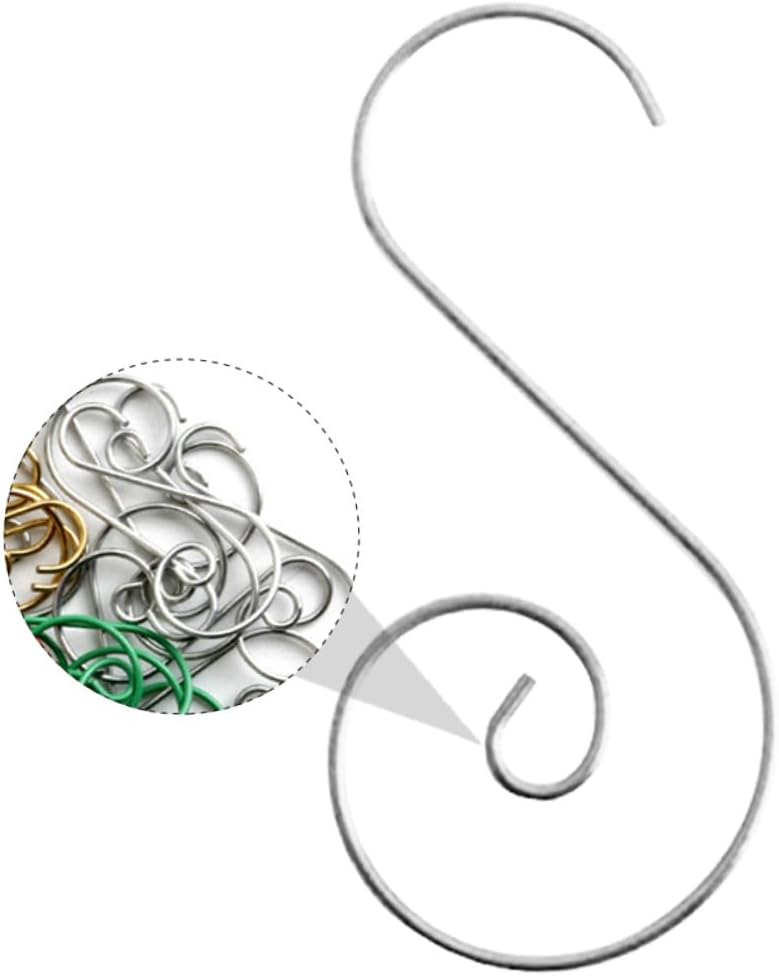 TEHAUX 100pcs Christmas Ornament Christmas Ornament Hangers s Bauble Hooks s Decoration Hooks Xmas Metal