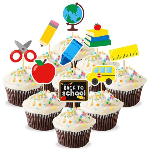 Décoration de cupcakes rentrée scolaire et fournitures de fête de classe pour enseignant
