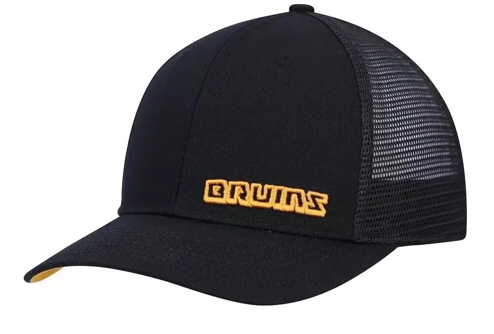 Gorra Trucker Ajustable Negra Con Logo De Boston Hockey miniatura 3