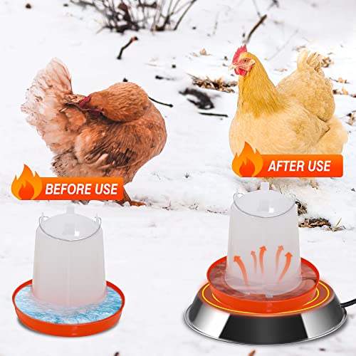 Chicken Water Heater Base For Winter - For Poultry Waterer Bowl Coop, 113-165°F Adjustable #TOP2