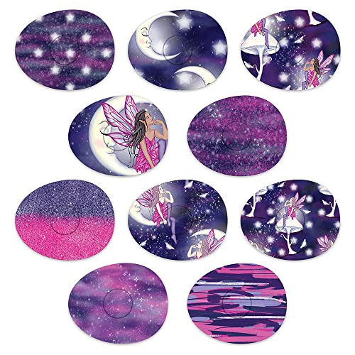 Rockadex adhesive patches - Compatible for Freestyle Libre sensor, Custom-Designed Freestyle Libre patches, Diabetic Supplies mix 10 pack Fairies (Freestyle Libre 3)