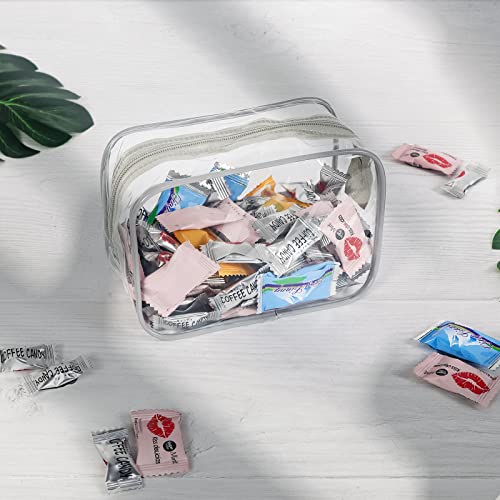 Tisratok 12 Pcs Clear Toiletry Bag For Women Men, Transparent Cosmetic Bag For Travel Makeup Organizer Tsa Approved Pouch - Grey,Small #TOP3