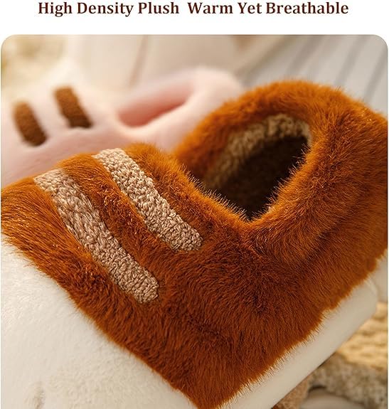Women's cat claw slippers, cat foot slippers, women's cute funny 3D cat claw cartoon slippers, warm and fluffy winter home shoes2