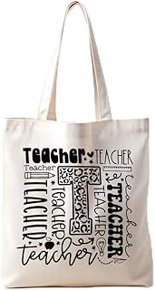 شنطة يد كبيرة توت قماشية رائعة للمعلم للنساء والرجال من يمزكبوا، هدايا نهاية العام لمعلمي الفن، هدايا وداعا للمعلم للتقاعد، هدية لليوم الثاني عشر للمعلم، ملونة، مقاس واحد